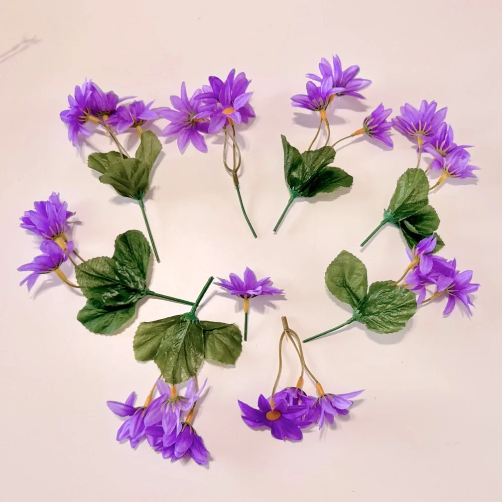 LIFELIKE Purple Daisy Flower Picks Daisies Floral Home Decor Arrangement Wreath